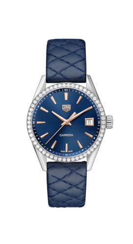 TAG Heuer Carrera Quartz 36 Stainless Steel / Diamond / Blue
